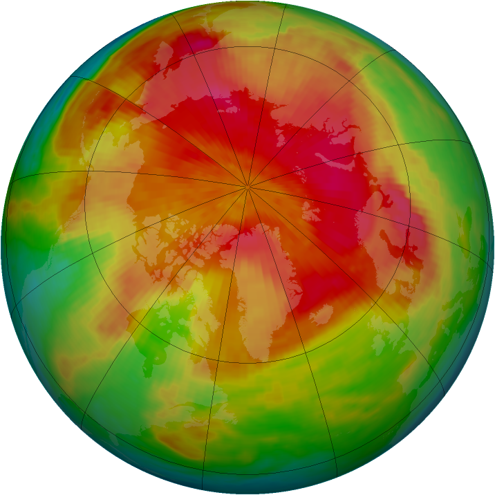 Arctic ozone map for 10 April 1988